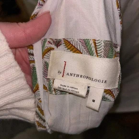 Green Patterned Halter Romper Anthropologie Women’s Size M Medium - Picture 8 of 9